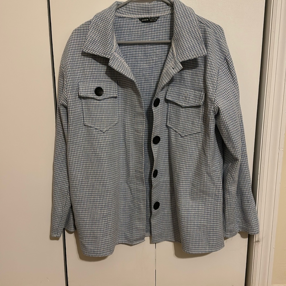 Blue and White Shacket